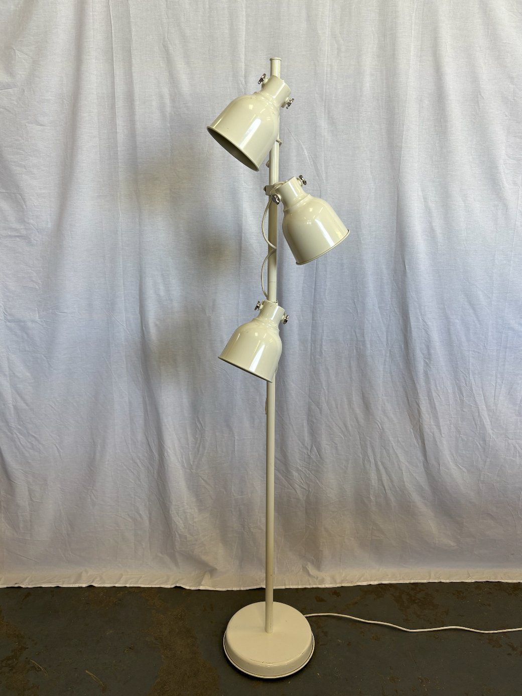 White Three Headed Standing Lamp