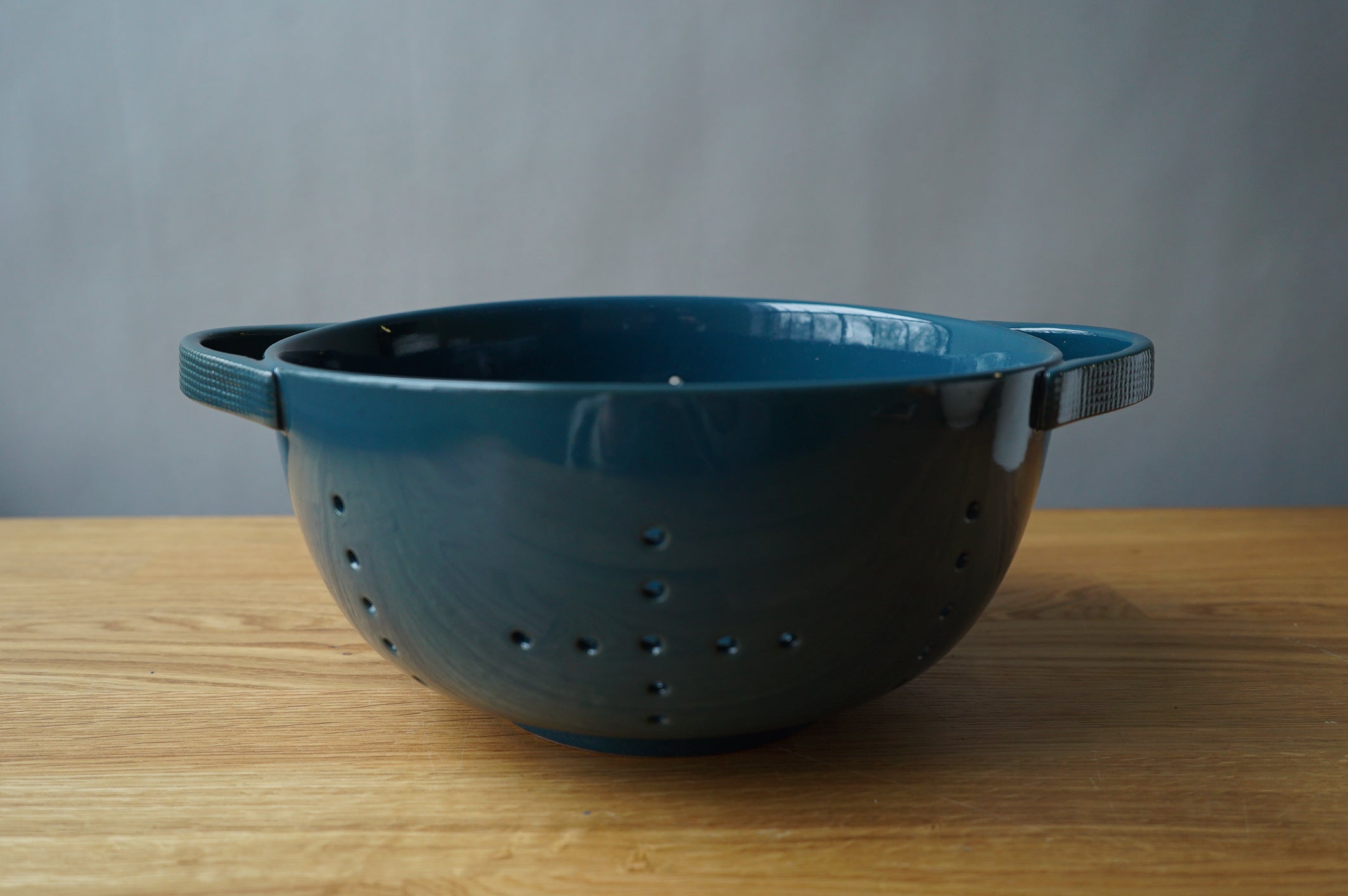 Blue Ceramic Colander