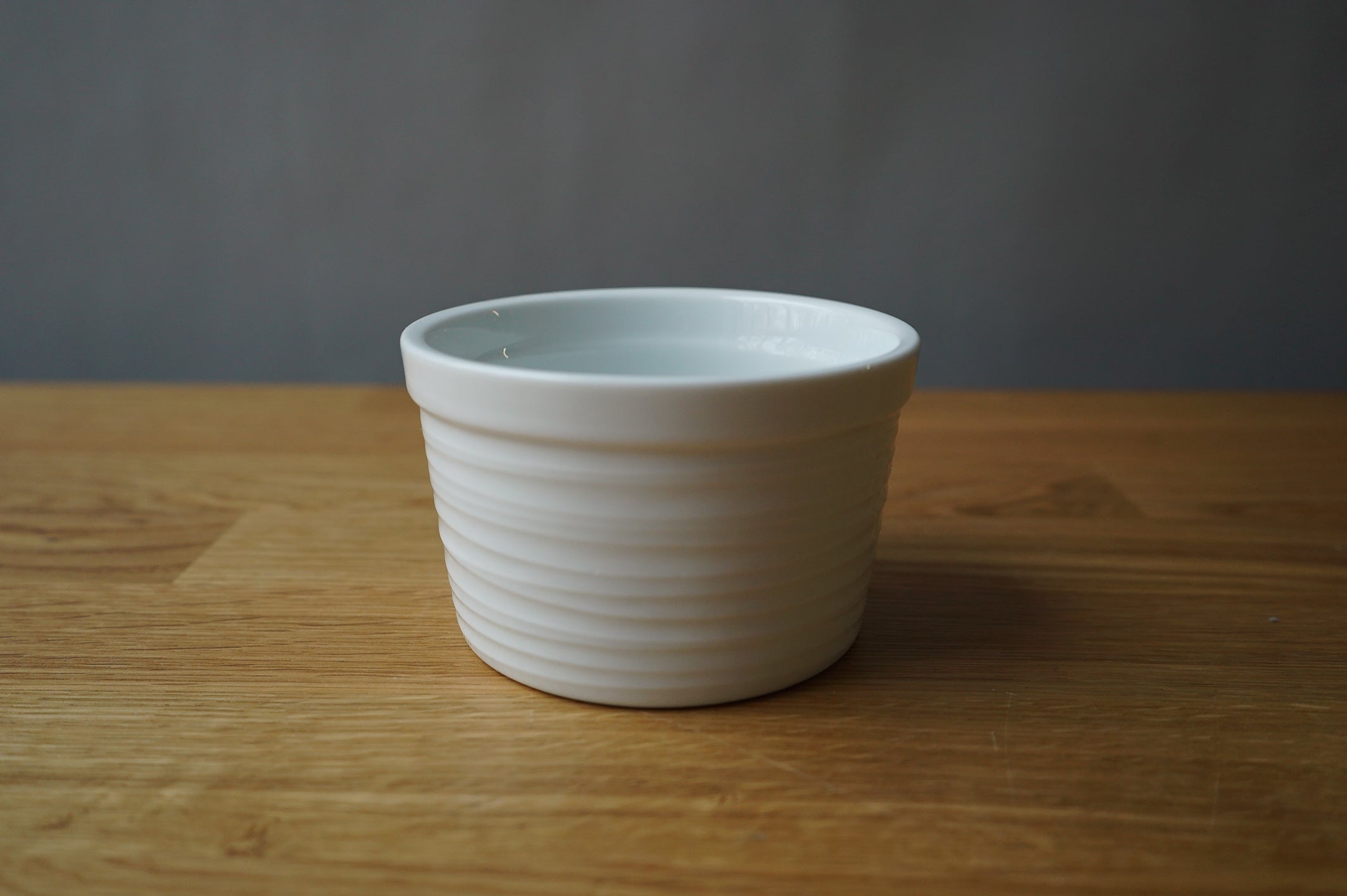 White Striped Ramekin