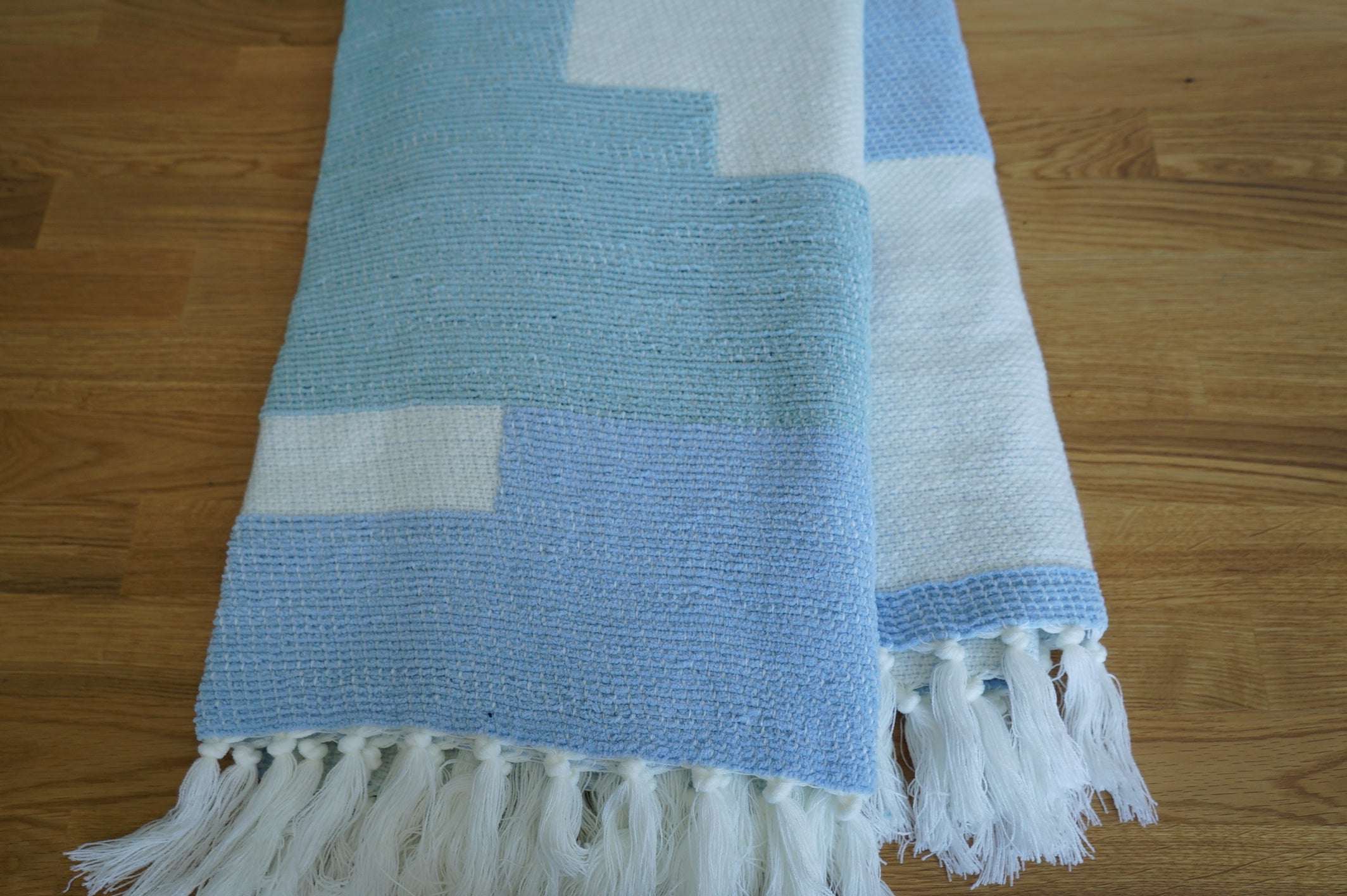 Blue Colour-Block Throw