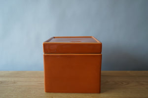 Orange Jar with Lid
