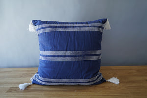 Blue and White Pillow