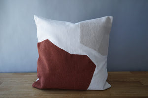 Red and White Geometric Pillow