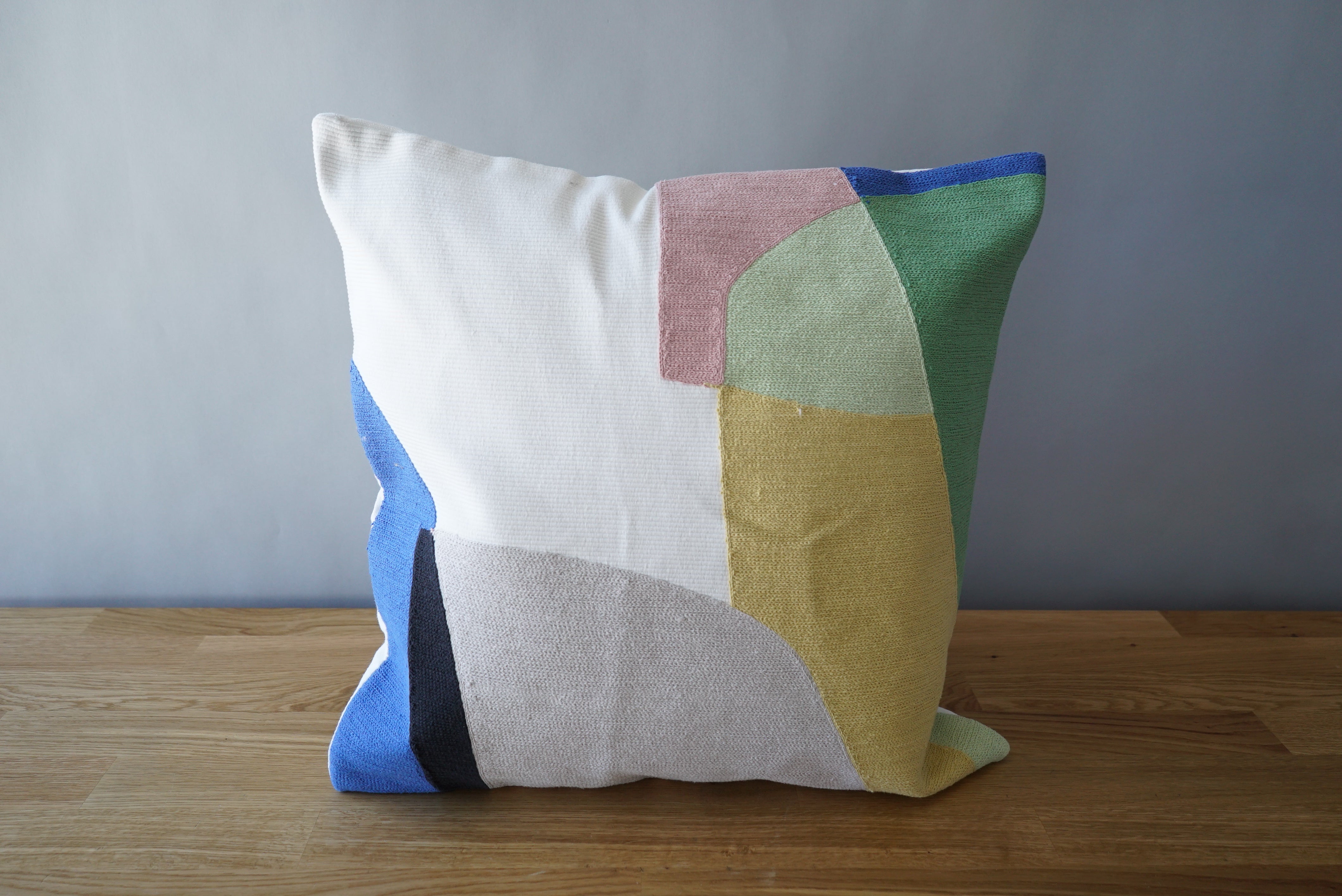 Multi Coloured Geometric Pillow