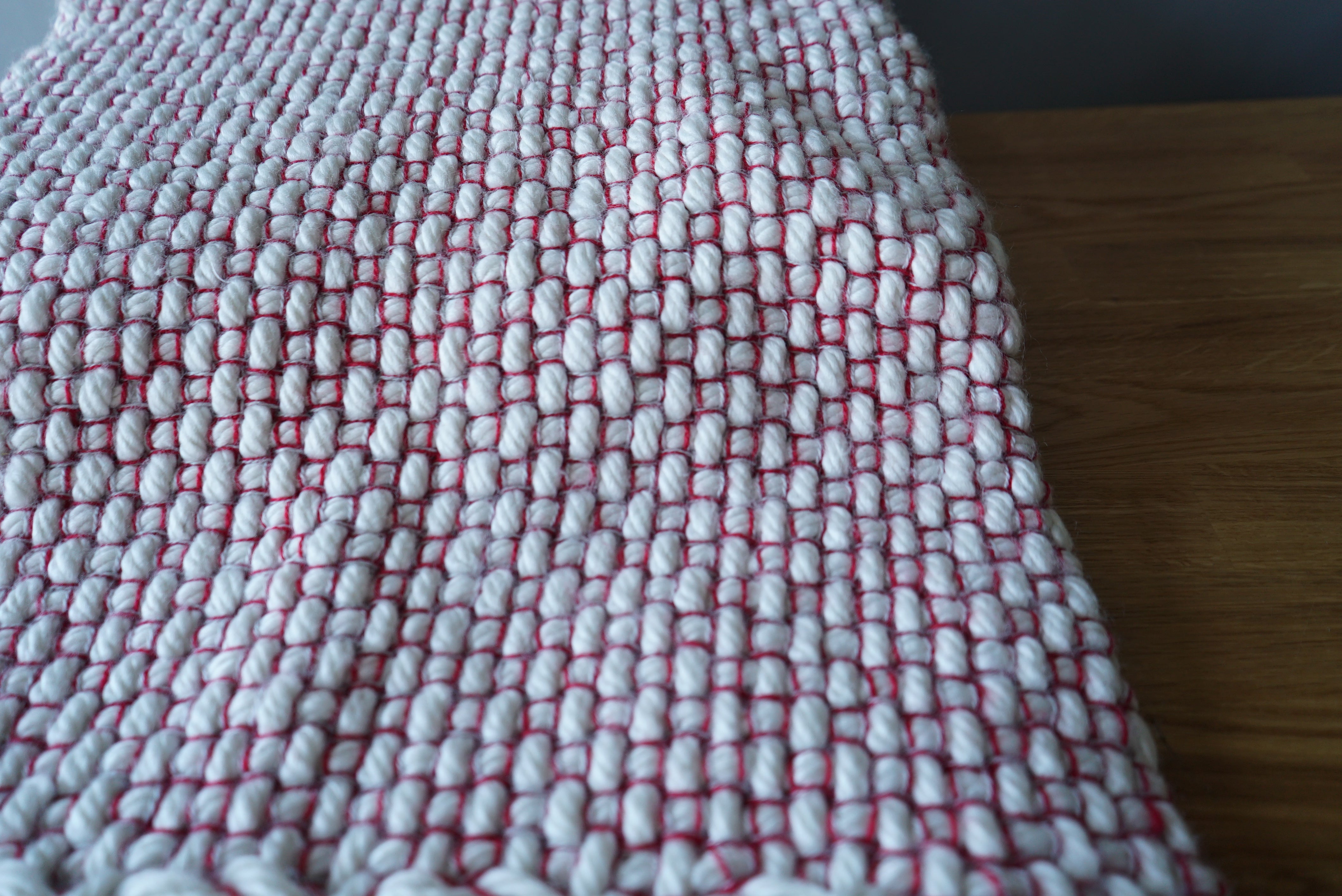 Red and White Throw