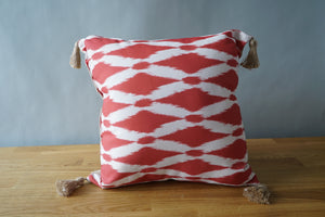 Red and White Patio Pillow