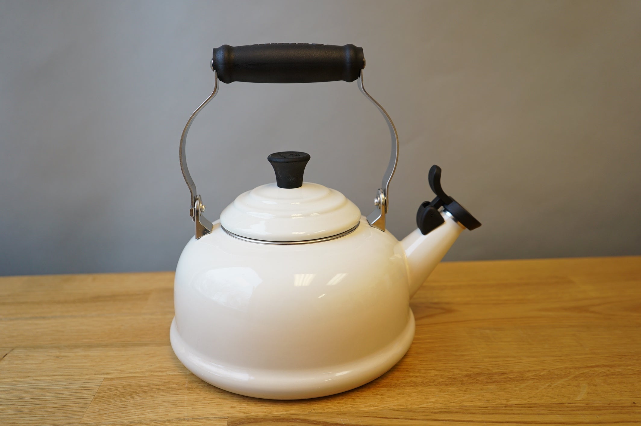 White Whistling Teapot