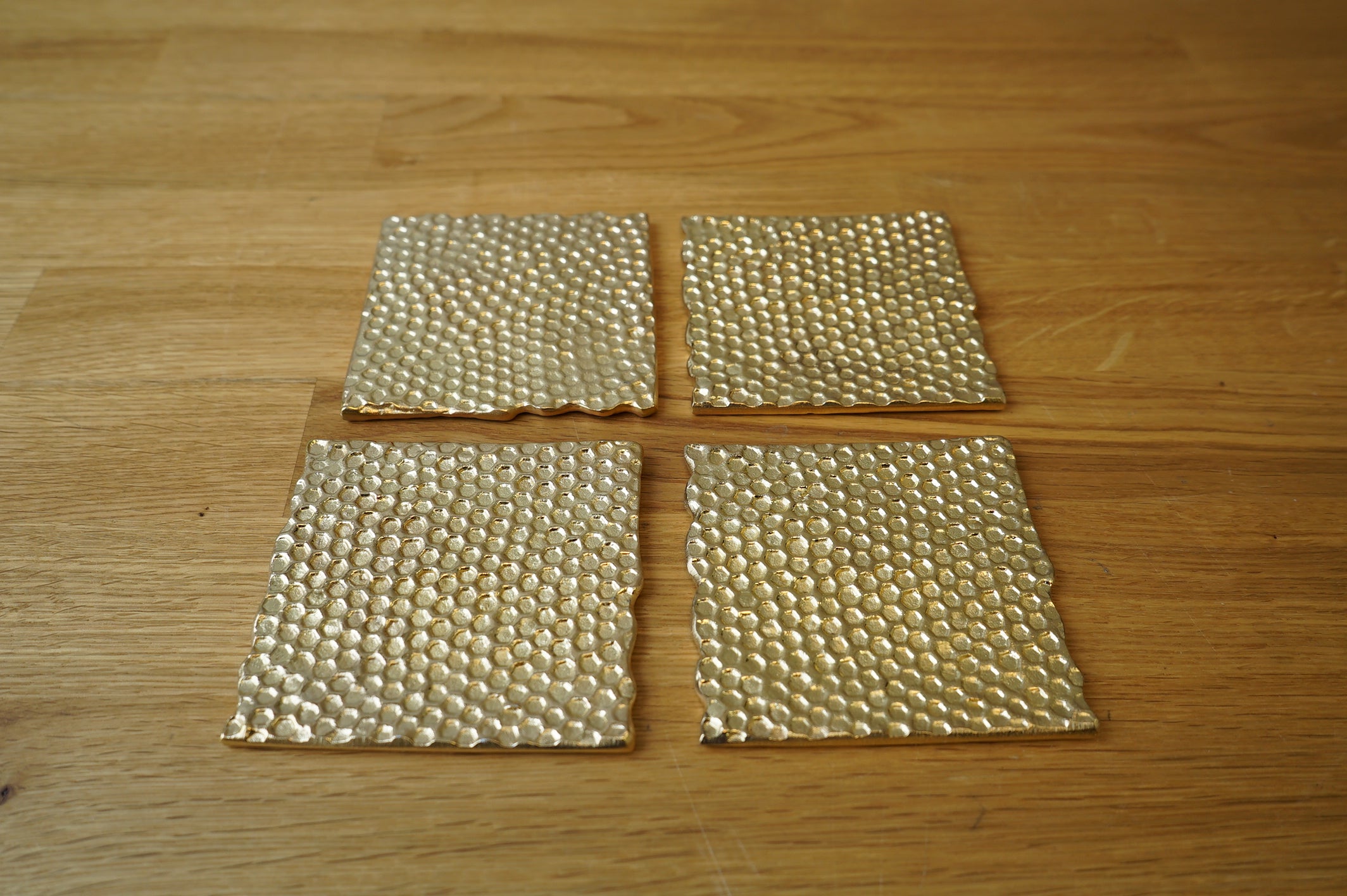 Gold Honeycomb Coasters