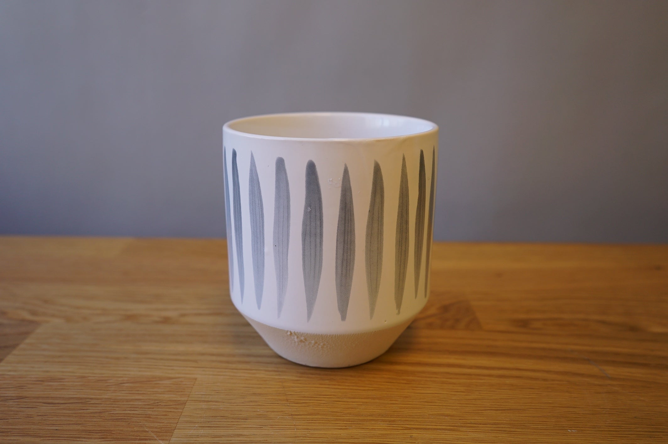 Blue Grey Striped Pot