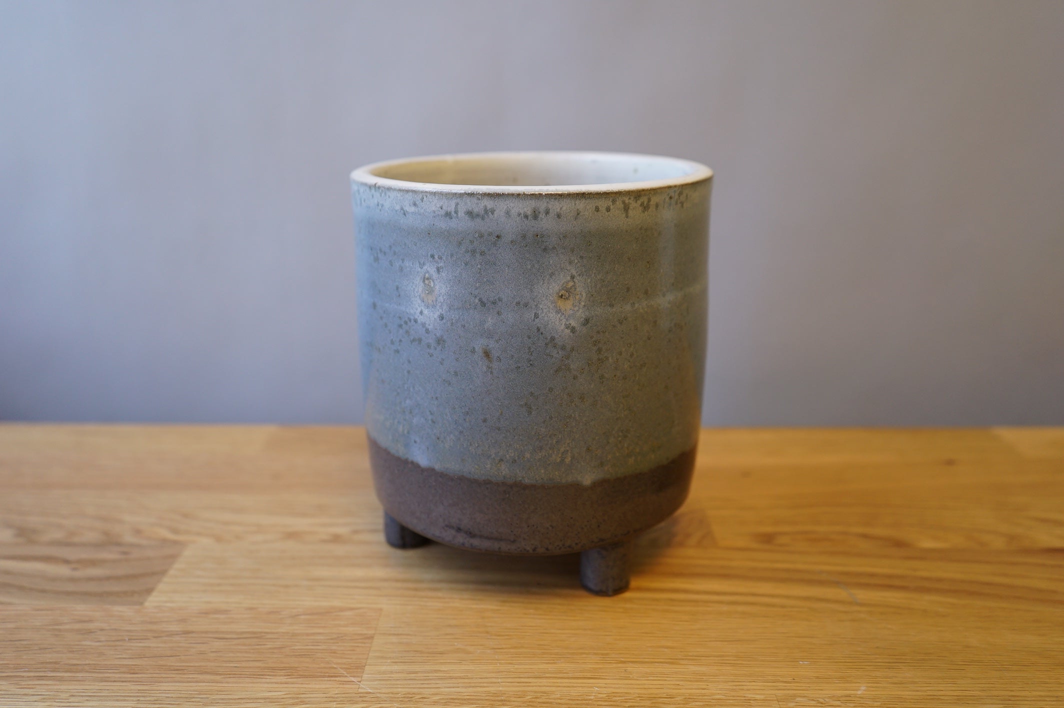 Blue Glazed Plant Pot