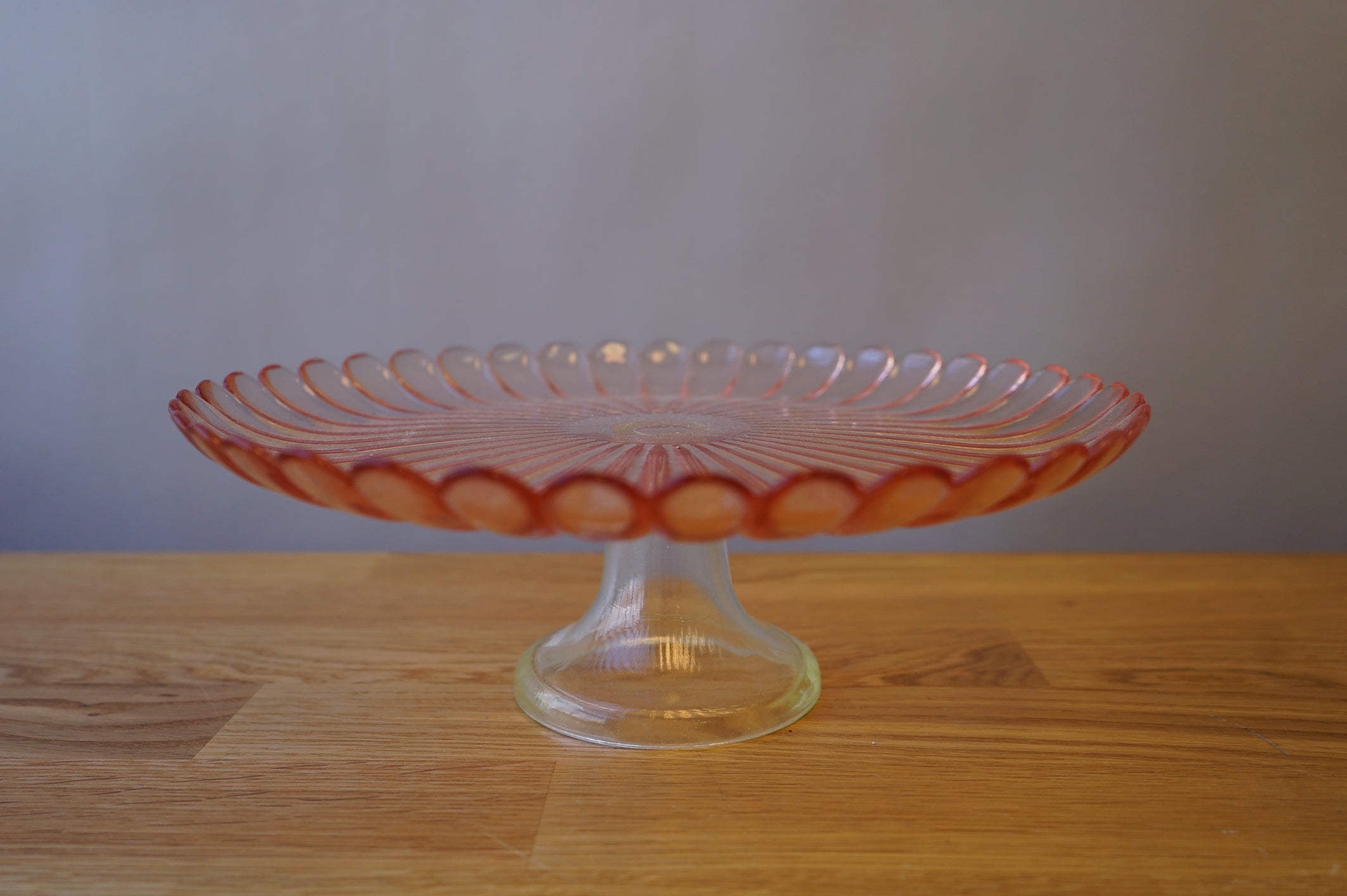 Pink Glass Cake Stand