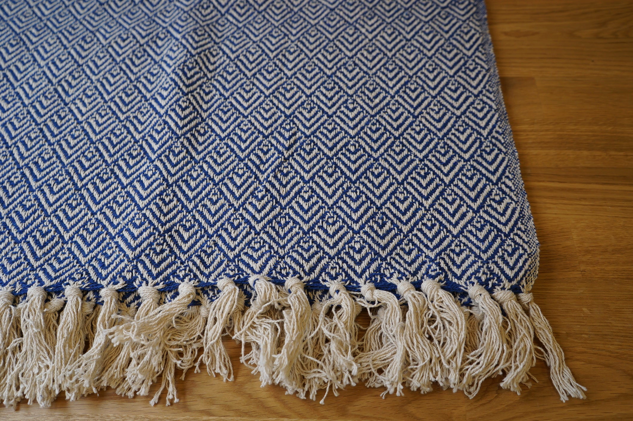 Blue Patterned Throw Blanket