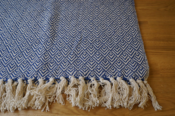 Blue Patterned Throw Blanket