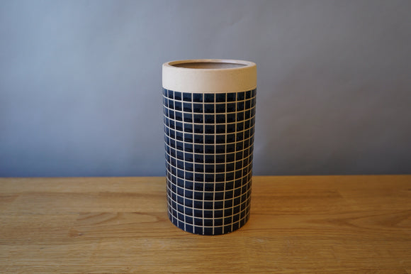 Navy Tile Vase