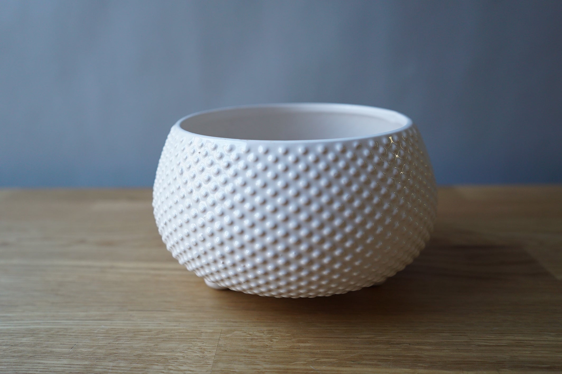 White Low Pot