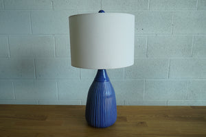 Blue Textured Table Lamp
