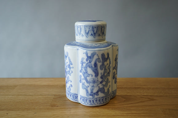 Blue and White Painted Jar